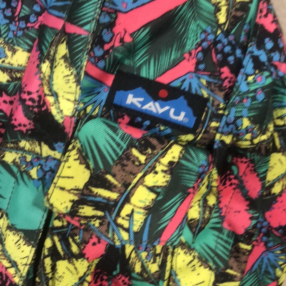 KAVU crossbody rope bag tropical print like new